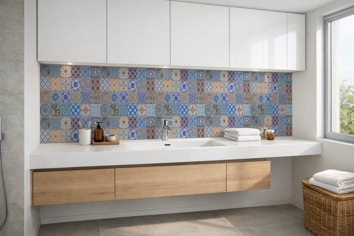 Waschbeckenrückwand Patchwork