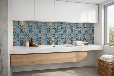 Waschbeckenrückwand Patchwork