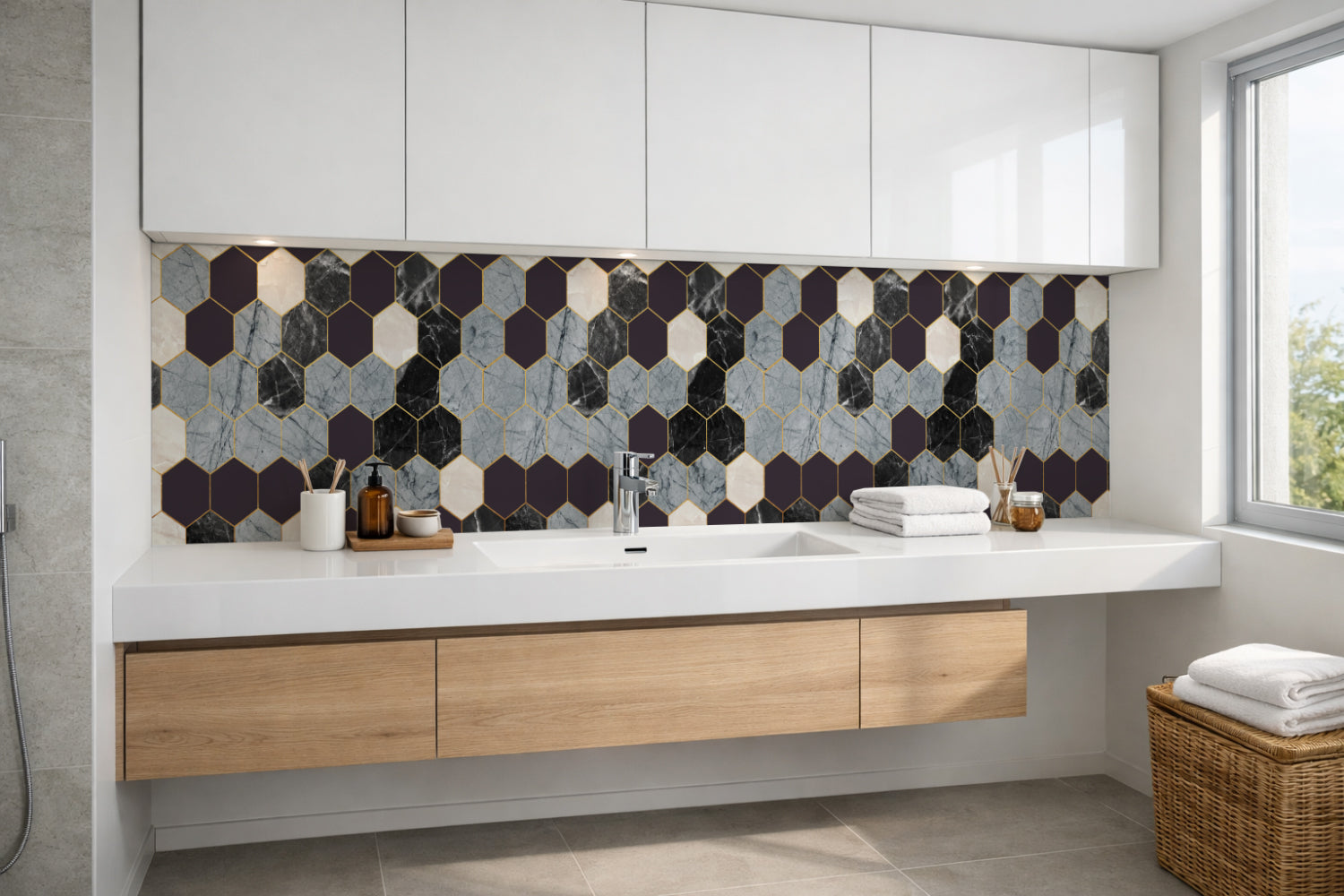 Waschbeckenrückwand Patchwork