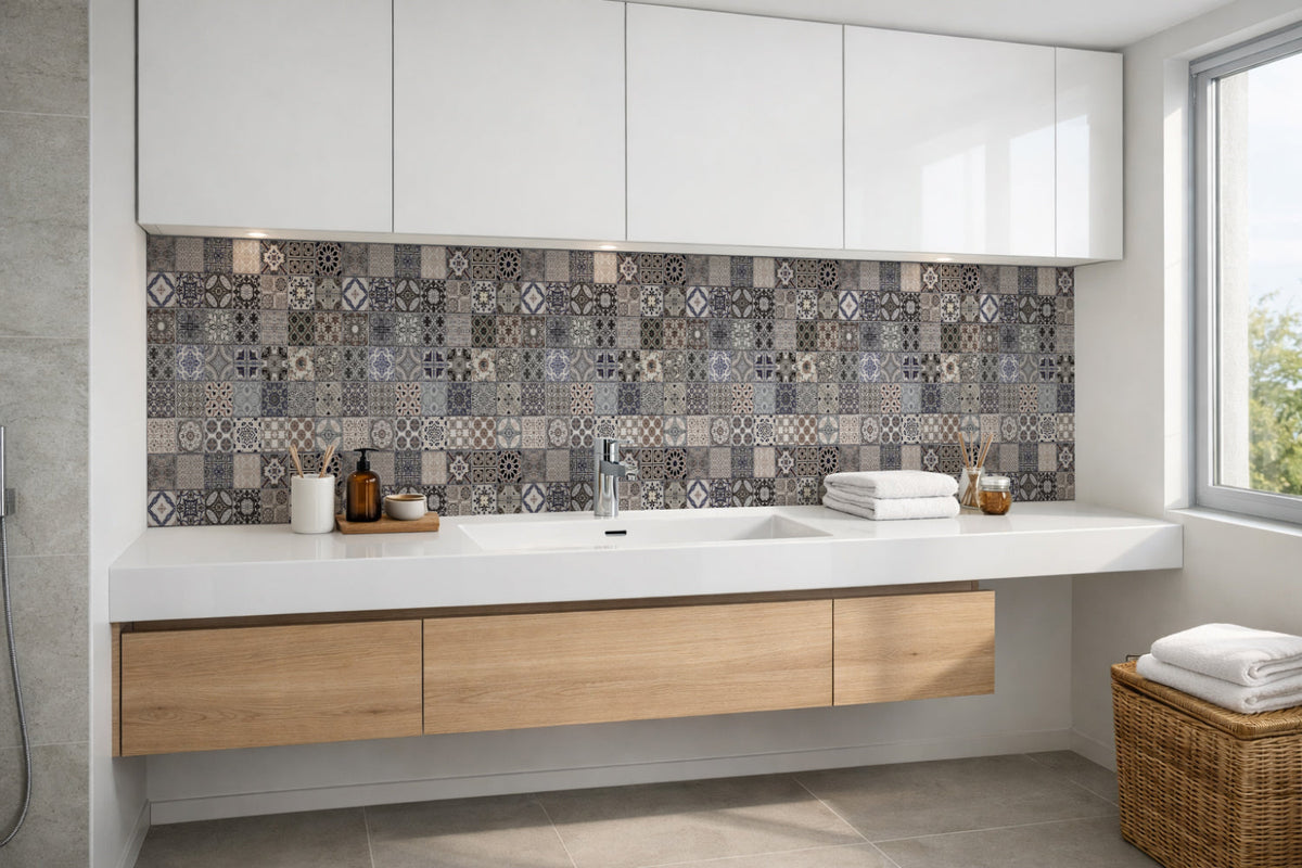 Waschbeckenrückwand Patchwork