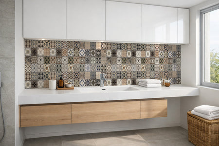 Waschbeckenrückwand Patchwork