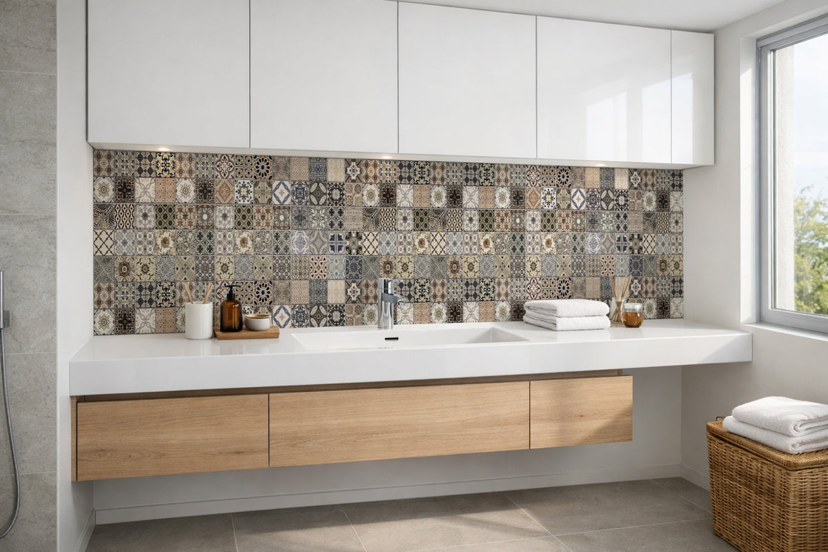 Waschbeckenrückwand Patchwork