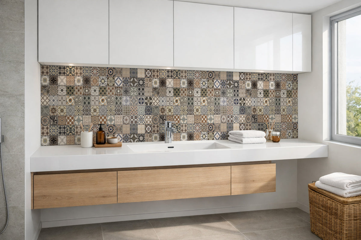 Waschbeckenrückwand Patchwork