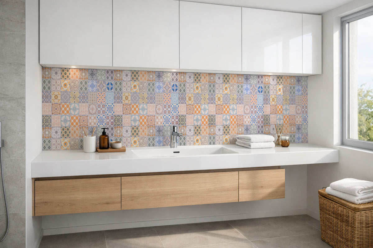Waschbeckenrückwand Patchwork