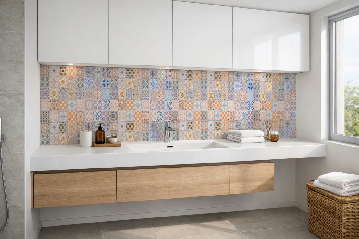 Waschbeckenrückwand Patchwork