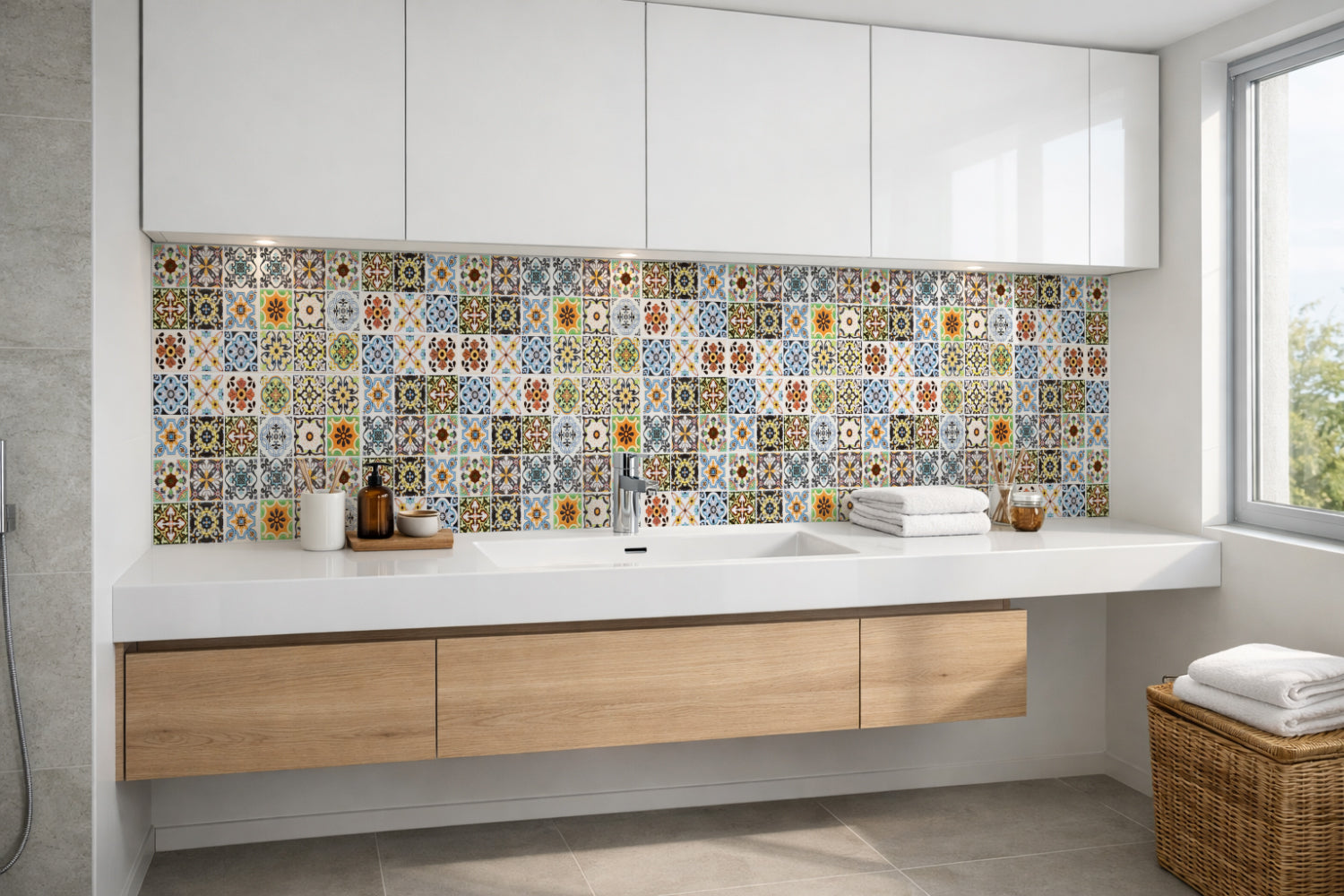 Waschbeckenrückwand Patchwork