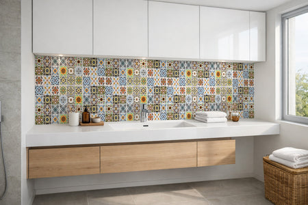 Waschbeckenrückwand Patchwork