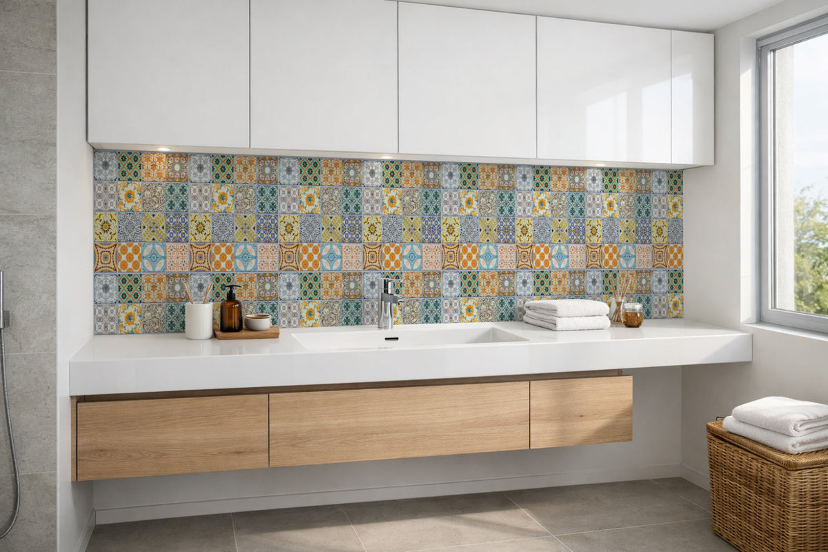 Waschbeckenrückwand Patchwork