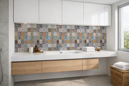 Waschbeckenrückwand Patchwork