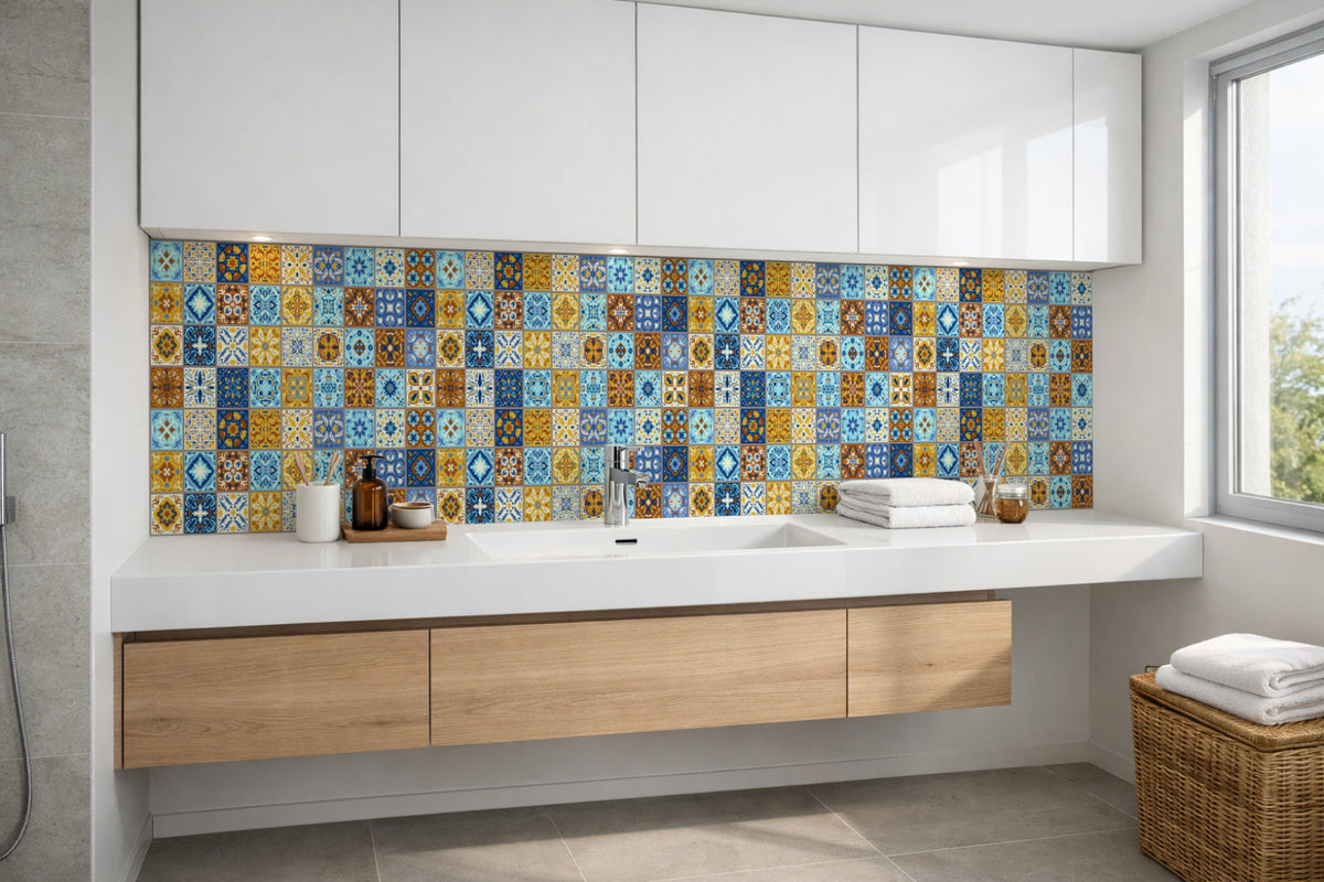 Waschbeckenrückwand Patchwork