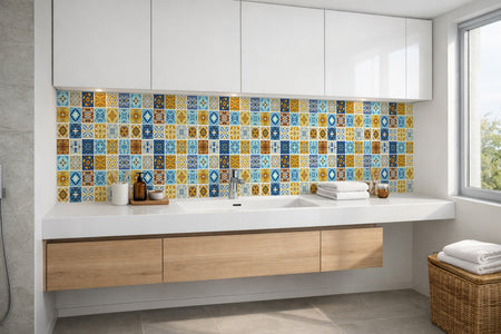 Waschbeckenrückwand Patchwork
