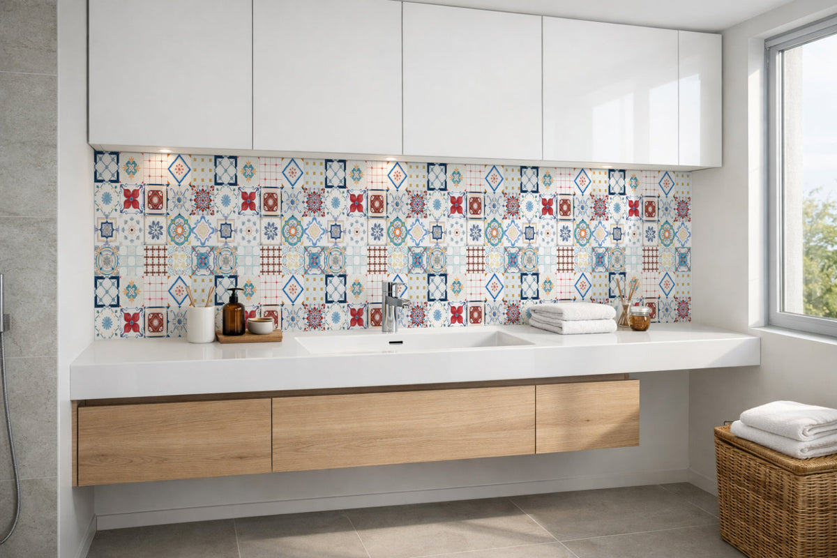 Waschbeckenrückwand Patchwork