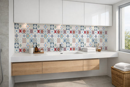 Waschbeckenrückwand Patchwork