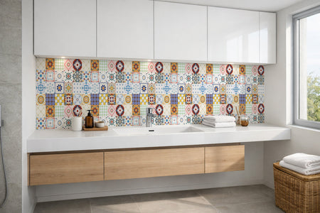 Waschbeckenrückwand Patchwork