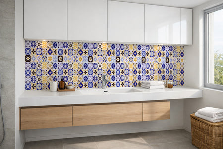Waschbeckenrückwand Patchwork
