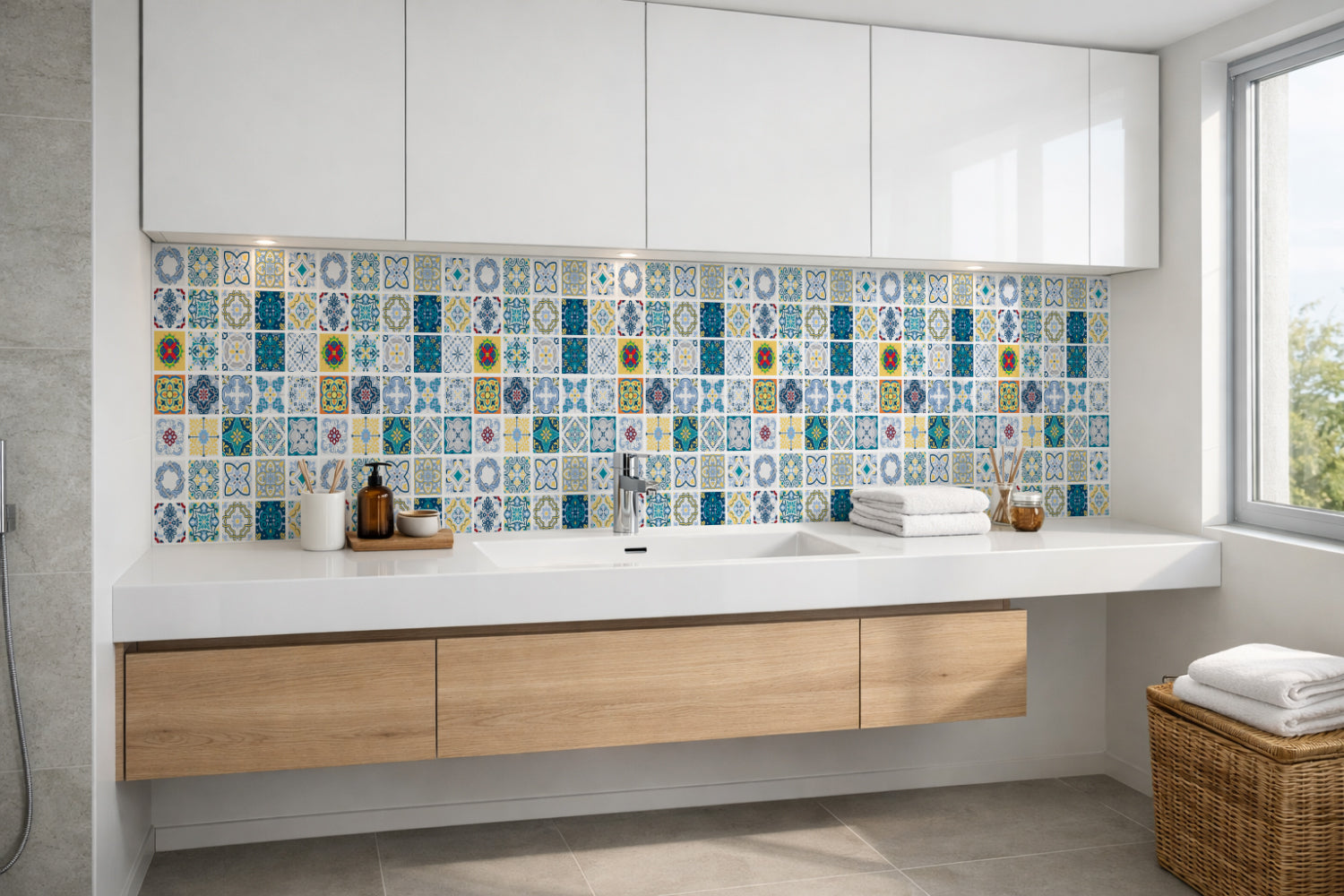 Waschbeckenrückwand Patchwork