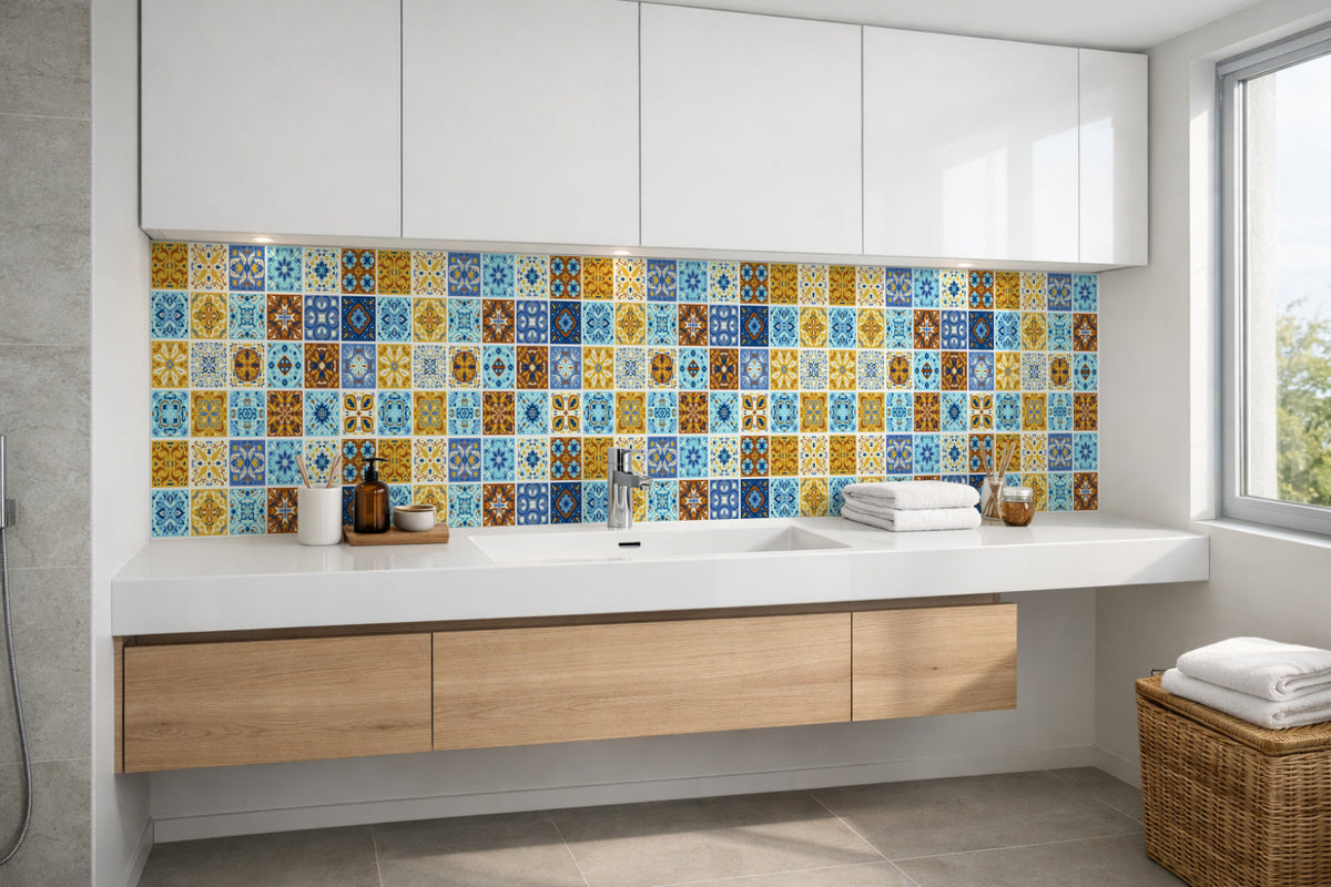 Waschbeckenrückwand Patchwork