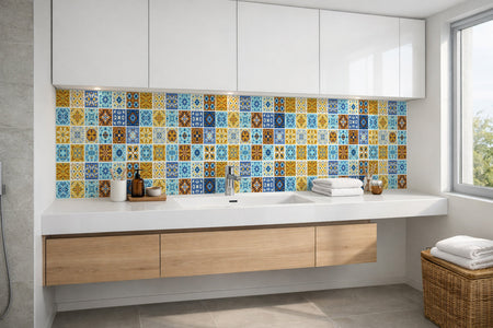 Waschbeckenrückwand Patchwork
