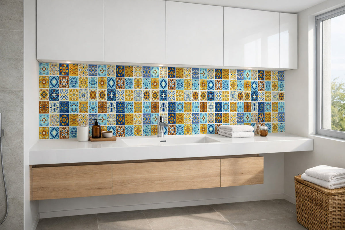 Waschbeckenrückwand Patchwork