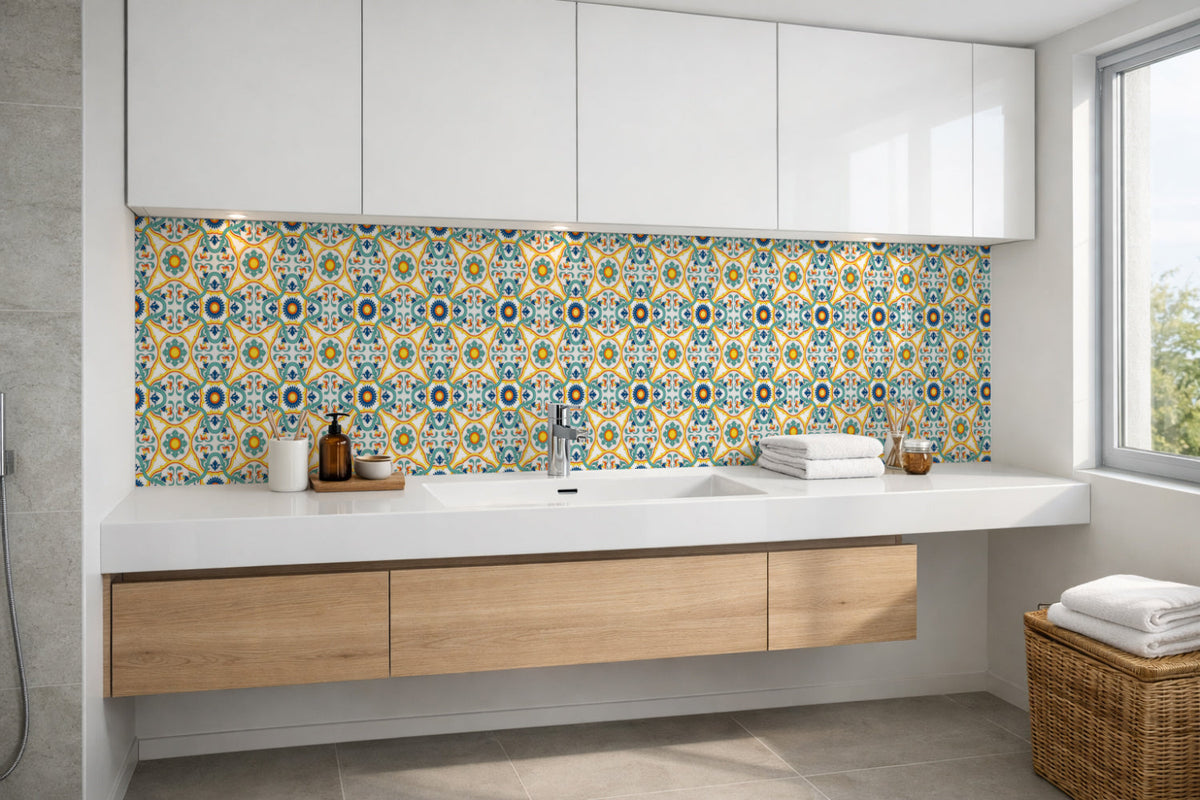 Waschbeckenrückwand Patchwork
