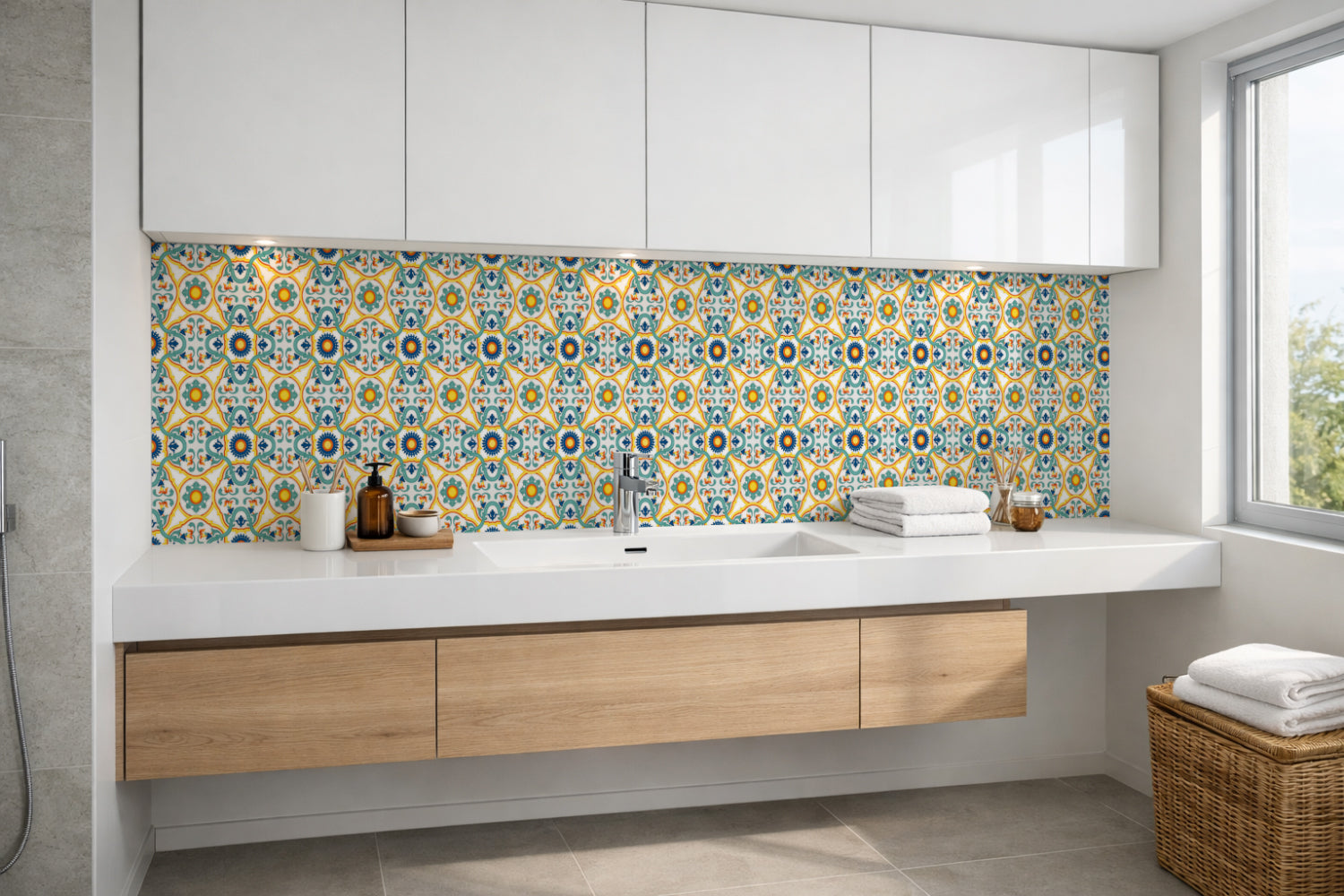 Waschbeckenrückwand Patchwork