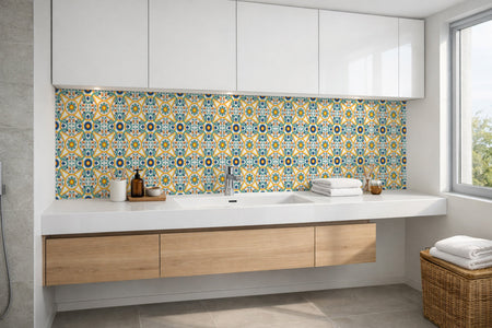 Waschbeckenrückwand Patchwork