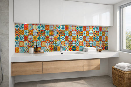 Waschbeckenrückwand Patchwork