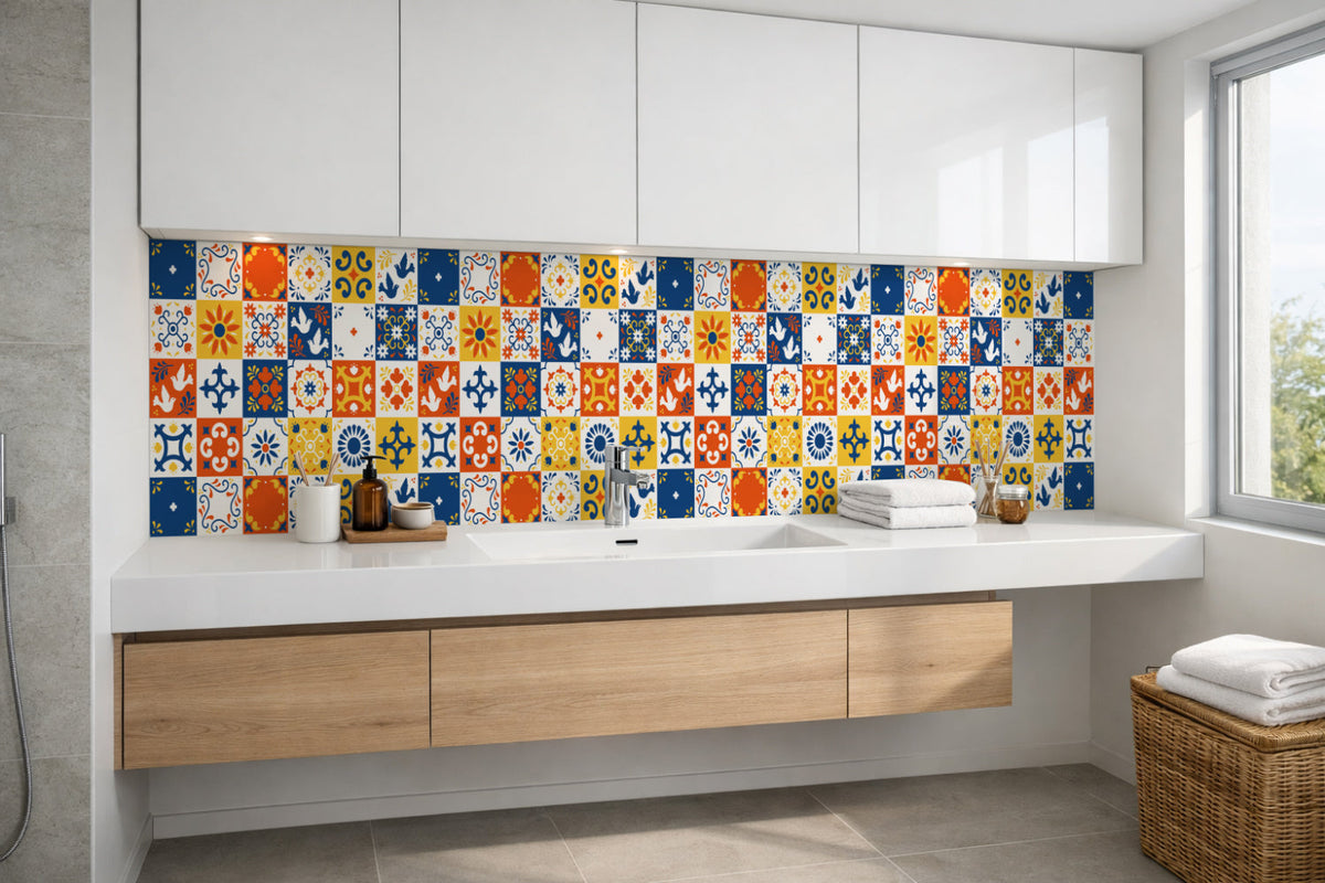 Waschbeckenrückwand Patchwork