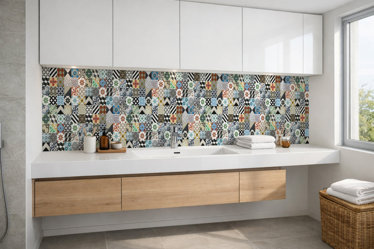 Waschbeckenrückwand Patchwork