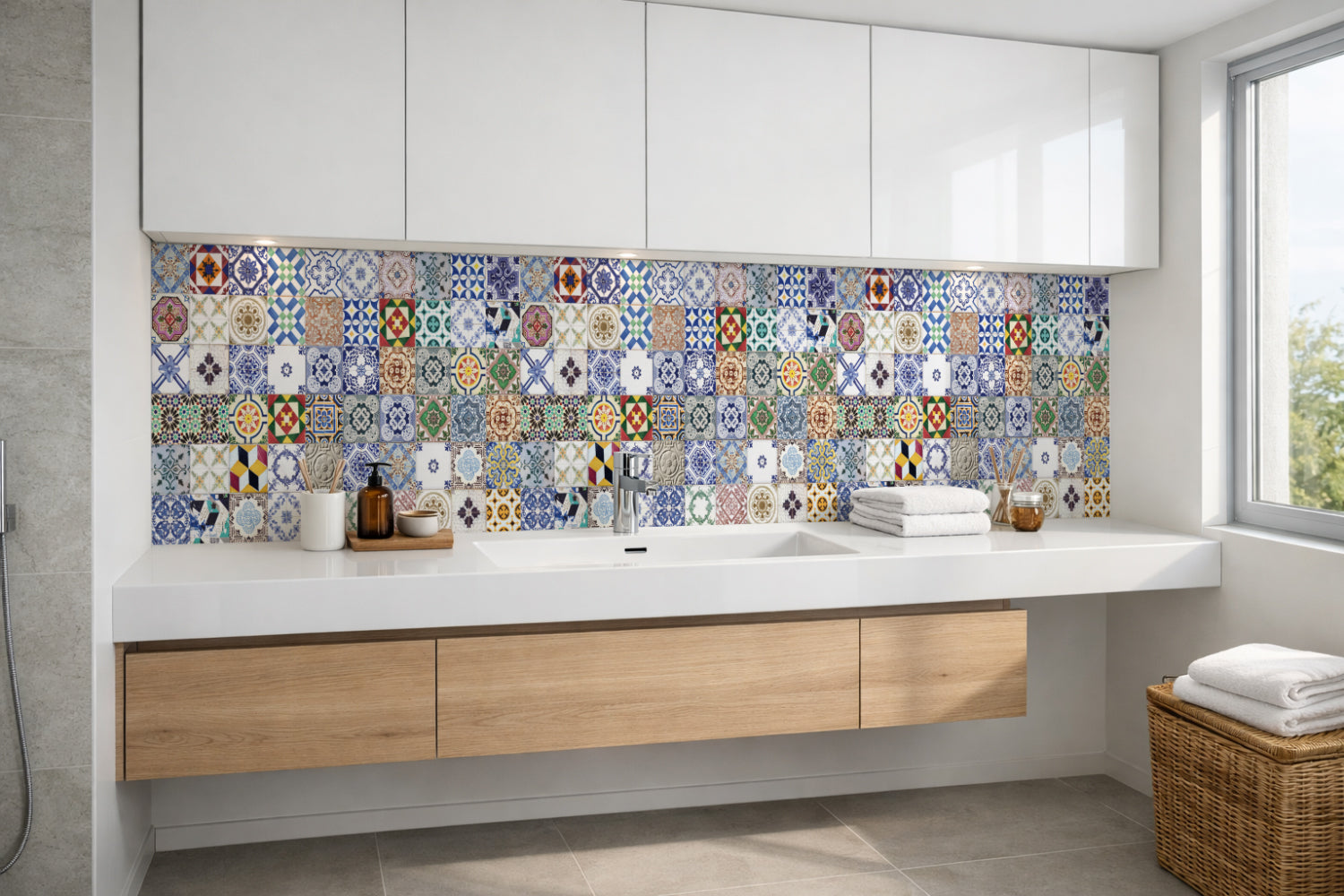 Waschbeckenrückwand Patchwork