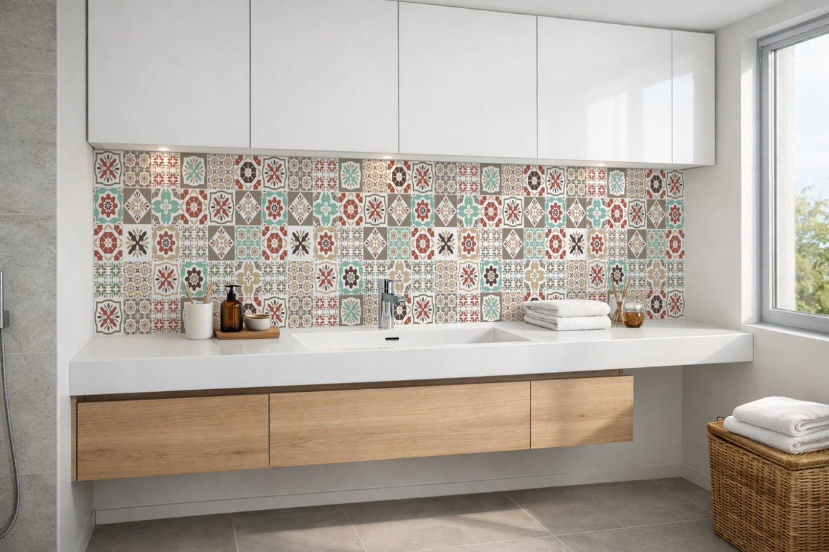Waschbeckenrückwand Patchwork