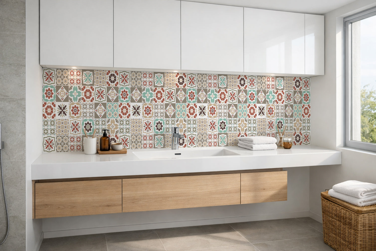 Waschbeckenrückwand Patchwork