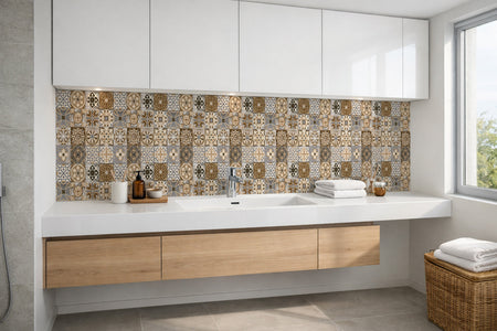 Waschbeckenrückwand Patchwork