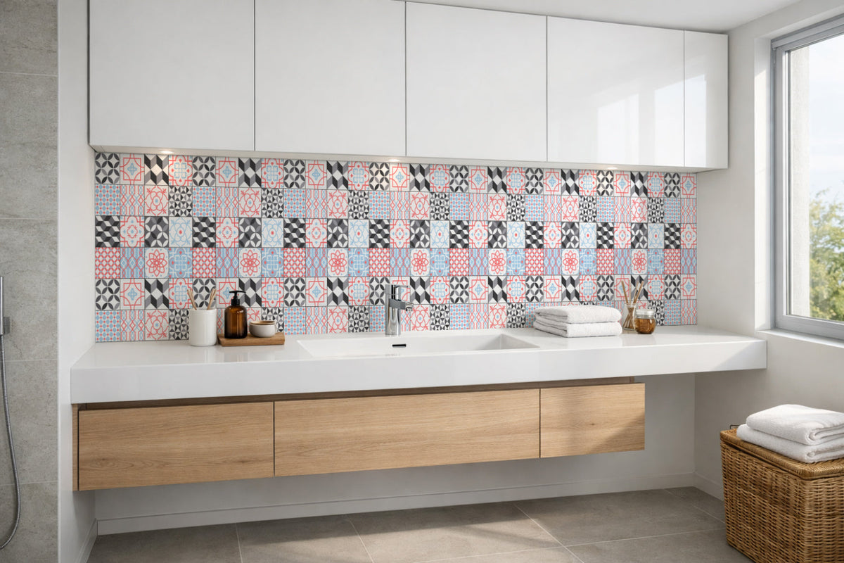 Waschbeckenrückwand Patchwork