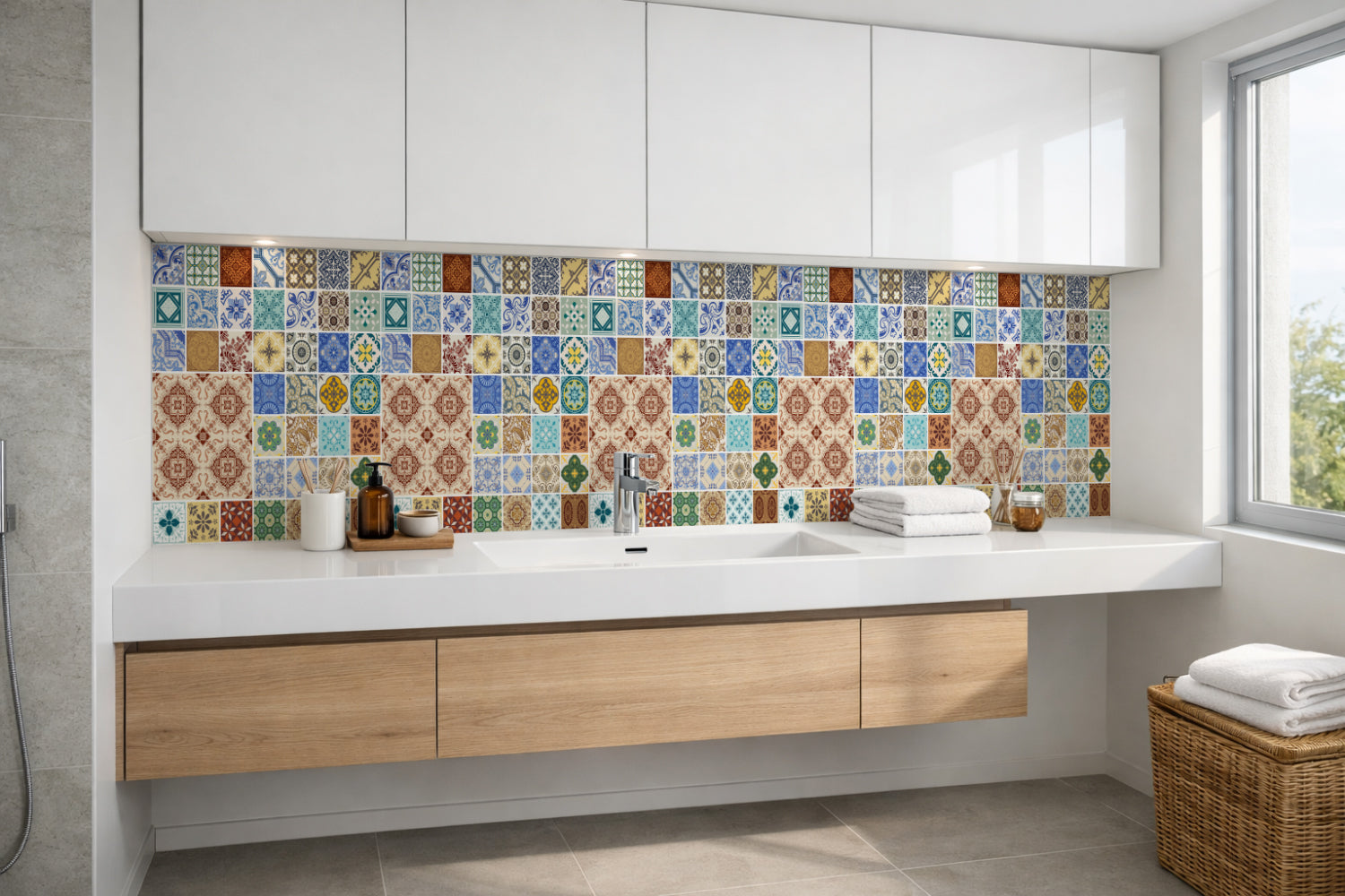 Waschbeckenrückwand Patchwork
