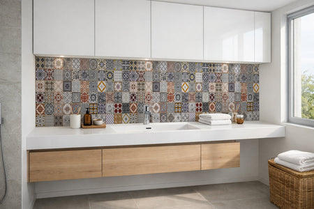Waschbeckenrückwand Patchwork