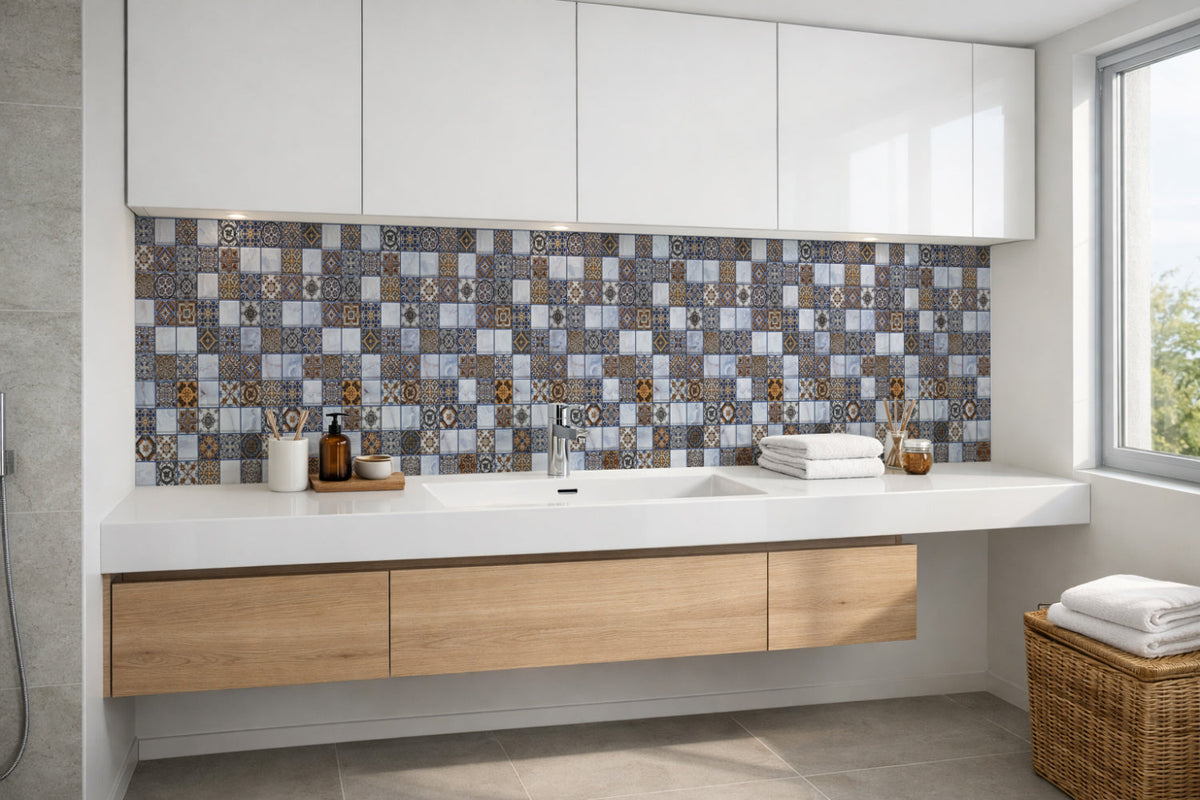 Waschbeckenrückwand Patchwork