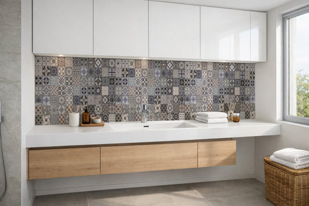 Waschbeckenrückwand Patchwork