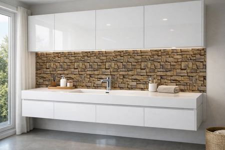 Waschbeckenrückwand Steinoptik