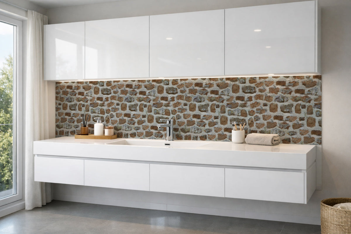 Waschbeckenrückwand Steinoptik