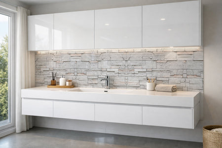 Waschbeckenrückwand Steinoptik