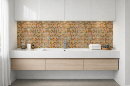 Waschbeckenrückwand Fliesenoptik