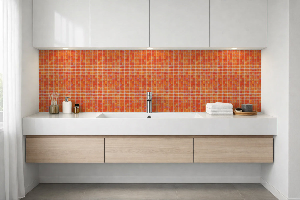 Waschbeckenrückwand Fliesenoptik