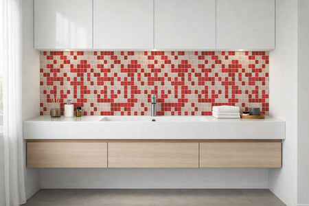 Waschbeckenrückwand Fliesenoptik
