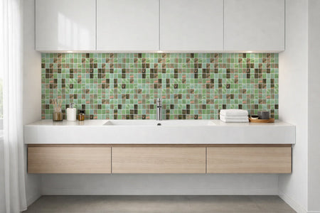 Waschbeckenrückwand Fliesenoptik