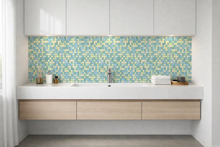 Waschbeckenrückwand Fliesenoptik