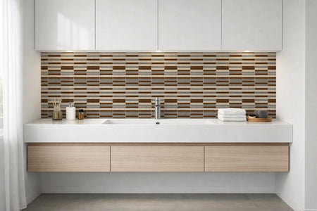 Waschbeckenrückwand Fliesenoptik