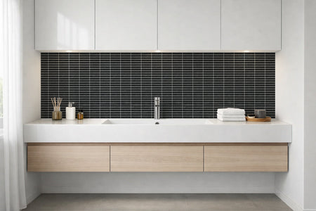 Waschbeckenrückwand Fliesenoptik