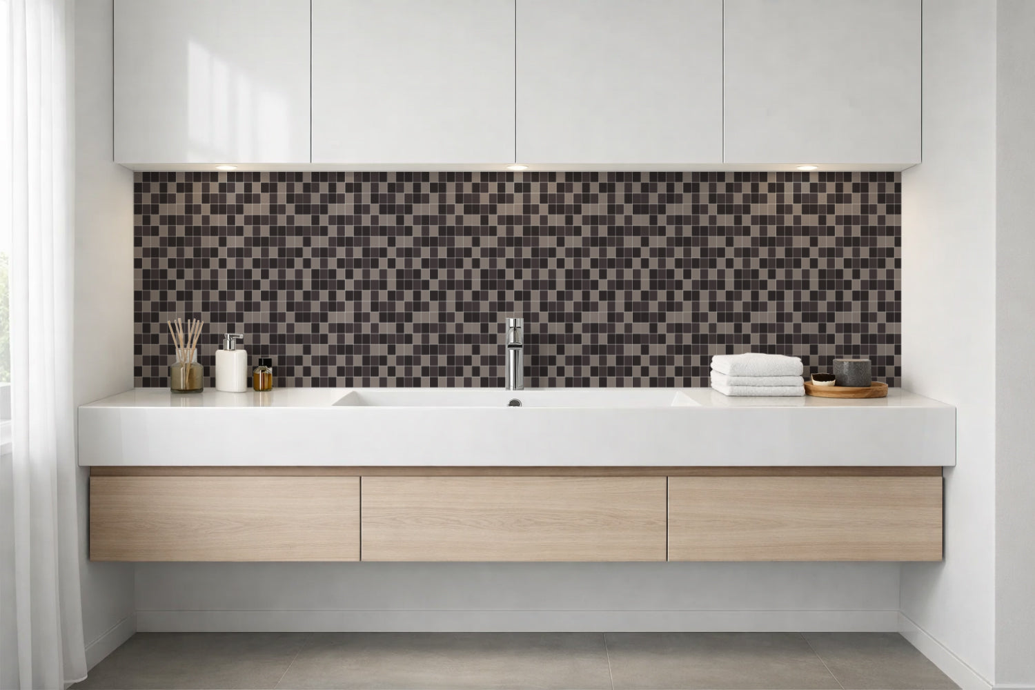 Waschbeckenrückwand Fliesenoptik