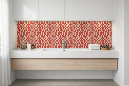 Waschbeckenrückwand Fliesenoptik